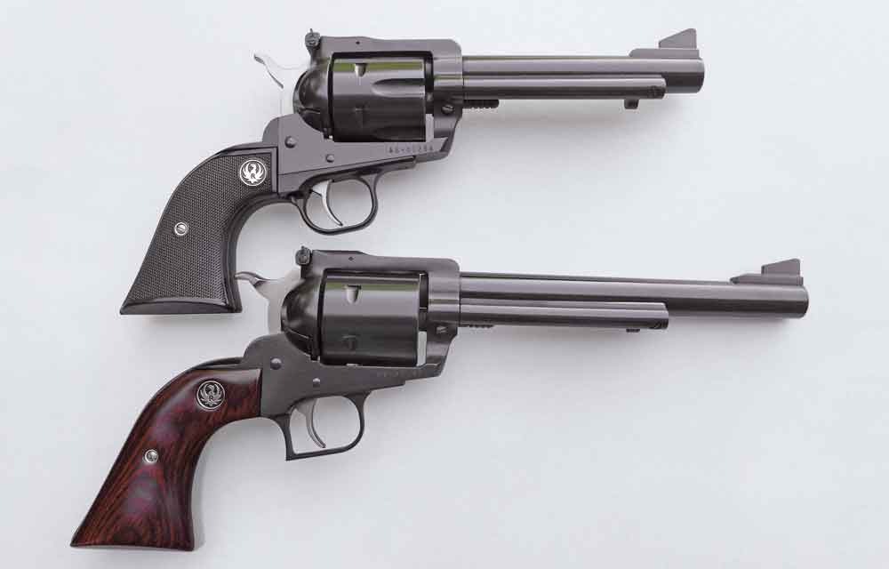 Predating the Ruger Vaqueros were the Ruger Blackhawks, like these with adjustable rear sights.