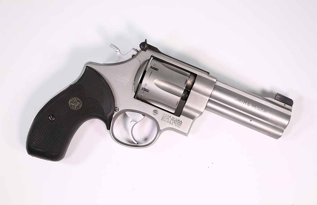 Revolver fans haven’t been left out: S&W has had the 10mm as a wheelgun in and out of its catalog. You can find them, and reloading a full-moon-clipped 10mm is lots faster than a .44 Magnum.