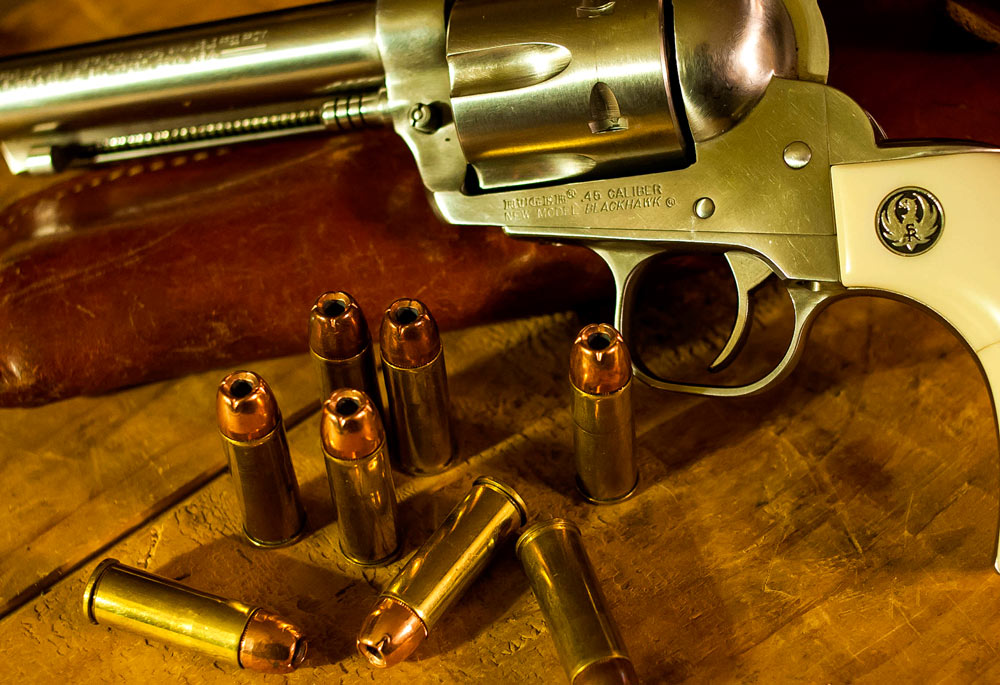The great thing about reloading is the ability to build a round to meet the situation. A .45 Colt can become a perfect plinking revolver with a light load. The same gun can halt a rouge bear if the powder and bullet weight are pumped up. Photo courtesy Massaro Media Group and JNJphotographics.