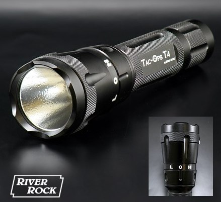 River Rock Flashlights-6V TAC-OPS T4 LED FLASHLIGHT