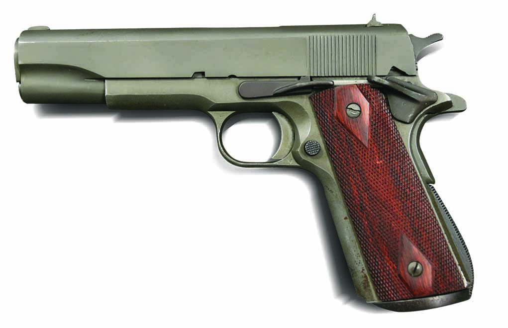 The 1911A1 used in Rambo, with some additions that probably came later. The magazine funnel was not available in 1982, but the extended thumb safety and slide stop could have been (it was close enough for movie work).