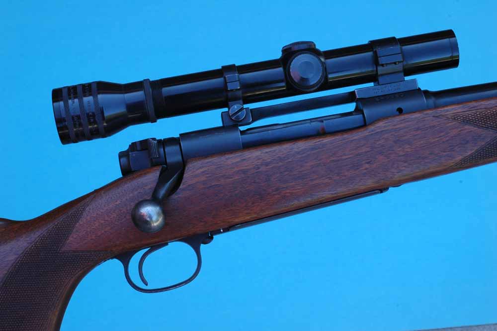 The 2 3/4x Redfield on this M70 is Wayne’s idea of a fine all-around big game sight. Note low mount.