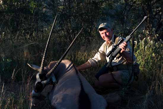 The author killed this gemsbok with a rifle during a 