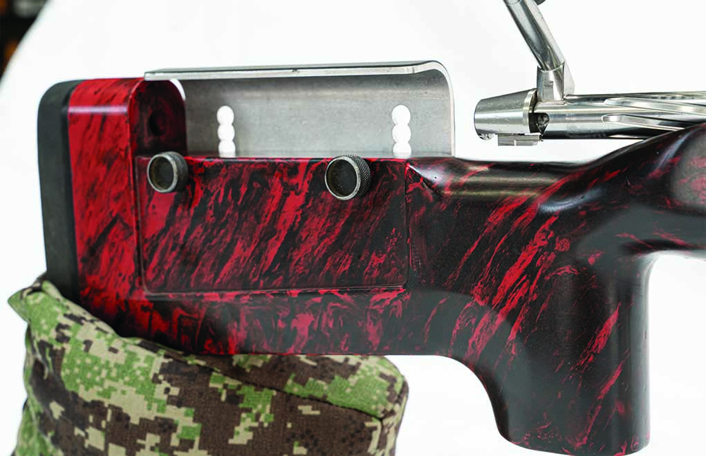 The McMillan ELR Beast fiberglass stock features an incredibly adjustable cheek piece to accommodate adjustable and fixed scope bases that add several hundred minutes of additional elevation.