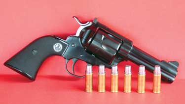 John Gallagher converted this Ruger New Model 50th Anniversary .357 Magnum Blackhawk to an easy-packin’ 4" .44 Special.