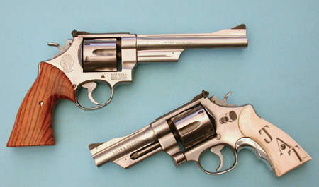 In the mid-1980s Smith & Wesson offered a limited number of stainless steel .44 Special Model 624s.