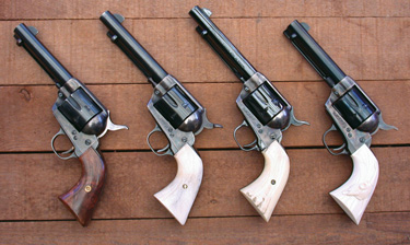 Great .44 Special sixguns from the middle part of the twentieth century: Great Western SA, 2nd Generation Colt SAA, and a pair of 3rd Generation Colts.