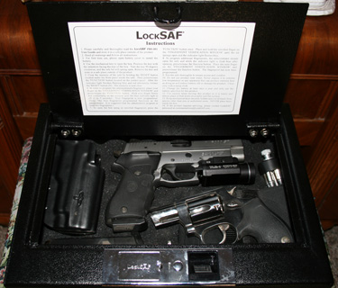 The LockSAF Indvidual Gun Safe is a great way to keep guns secure, yet accessible. It uses fingerprint technology to allow access.