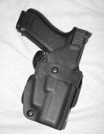 The Safariland 0701 retention holster prevents the gun from being "snatched"