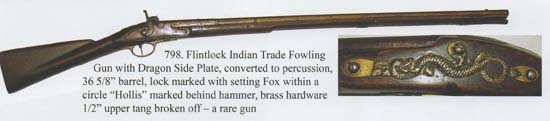 Flintlock Indian Trade Fowling Gun - Sold for $3000