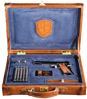 Here is a Chen gun, in all its glory: fitted case, nameplate, numbered magazines and a spare extractor, as well as tools. You either leave this to someone in your will, or donate it to a museum once you’re done shooting with it. Pistol courtesy Stan Chen Custom, photograph courtesy Christopher Marona