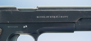 A close-up of the roll marking. If you find an “old pistol” in the attic and it has this marking on it, you’re looking at a pistol a century old. Photo courtesy Rock Island Auctions