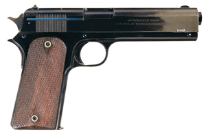 Before the final tests, this is what a big-bore combat pistol looked like. This, a pristine M-1907 Field Trials Colt, has led a protected life in the ensuing century-plus.
