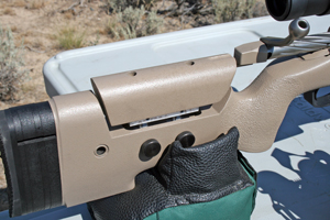 The McMillan TAC-308 comes with an adjustable stock. The cheekpiece is also adjustable.