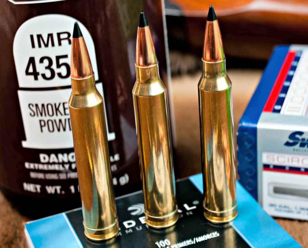 Ready for duty, .300 Win. Mag. cartridges loaded with Swift's bonded core Scirocco II bullets.