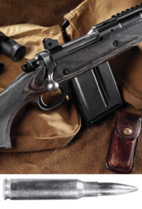 This Ruger Gunsite Scout Rifle is chambered in .308 Winchester, a top choice for those looking for survival ammunition with punch. 
