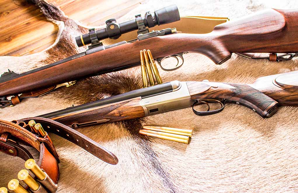 For his buffalo/plains game safari, the author carried a Heym 89B double rifle in .470 NE, as well as his custom .318 WR.