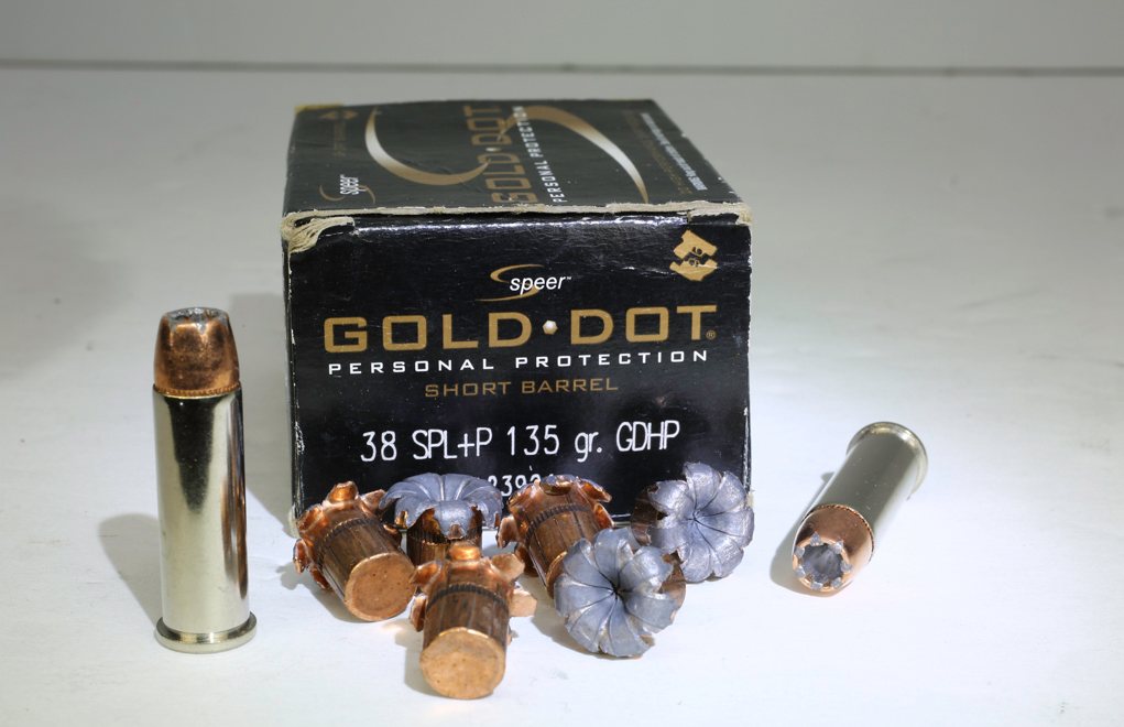 The Gold Dot snubbie load is even better out of a full-sized .38 with a 4-inch barrel.