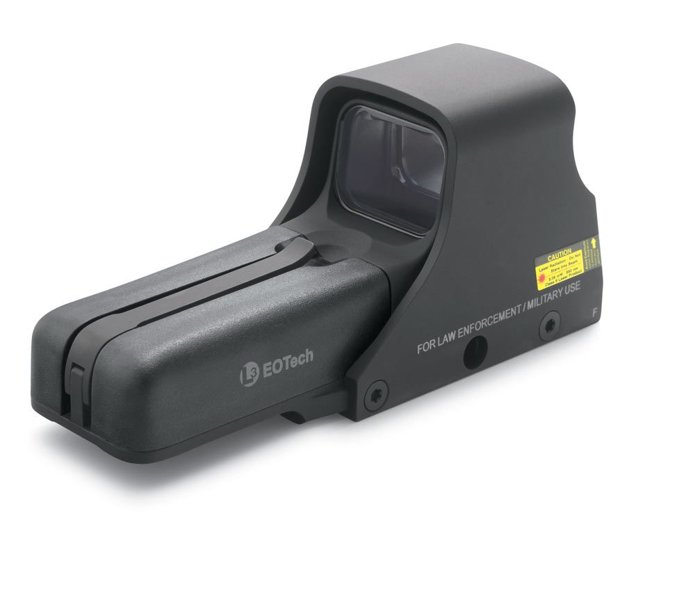 The EOTech Model 558 holographic sight is compatible with Generation I-III night-vision optics.