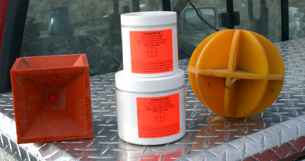 Two of my favorite reactive targets are tannerite and plastic cubes. The tannerite is a binary exploding target and adds some fun to the shooting. These cubes and spheres from Just Shoot Me Products can be spread out on a hillside or hung in the sagebrush for hard-to-spot reactive targets. They will jump when hit and roll to a different position to be engaged again.