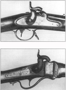 Whether marked "U.S.," like this Whitney Mississippi Rifle (Top) or "RICHMOND, VA," as it says on the Robinson Sharpe (Bottom), the Reb's used them all. (Virginia Historical Society photos)