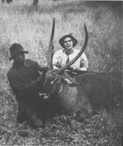 This 32½-inch Mozambique waterbuck rolled over with one shot from the 7×57.