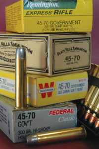 Dating to 1873, the .45-70 can be loaded stiff in modern rifles. It’s a deadly elk round in close cover.