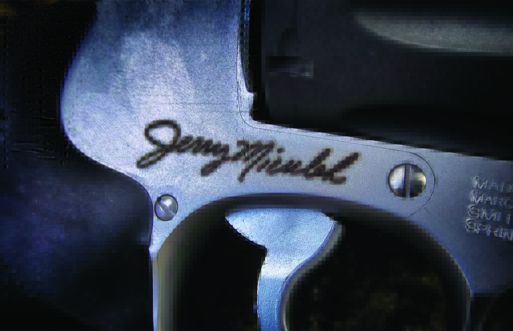 The “Jerry Miculek” monogram on the side of this S&W is a blatant hint at the intended use of the revolver. Revolvers are popular in some forms of competition, but they require a completely different set of skills than do automatic pistols.
