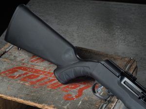 The Savage A22 has a straight comb stock and a 13.75-inch length of pull.