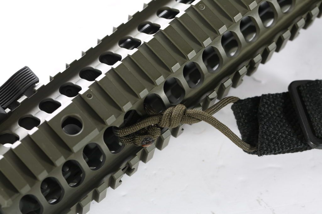 You can simply tie 550 cord to your free-float handguard.