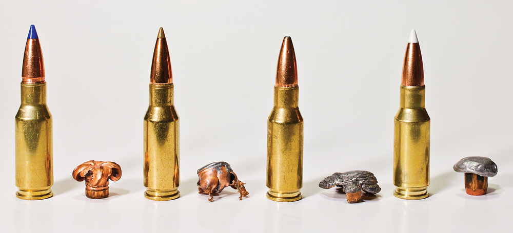 As of now, the .30 Remington AR cartridge offers the best balance of power and external ballistics of any AR-15 cartridge. With bullets between 110 and 150 grains, it is suitable for big game to around 300 yards.