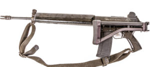 The folding stock of the AR-18 is difficult to replace, so the author used a FAL-style folder on his rifle. Author photo
