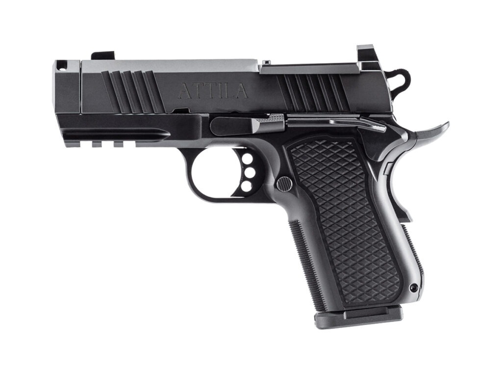 Alpha Foxtrot Attila Compact 1911DS pistol with flush-fit magazine.