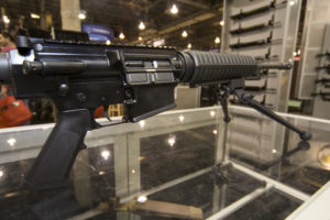 The Armalite AR-10A is available in the carbine and the Super SASS. Pictured here is the carbine, shown at SHOT Show 2012.