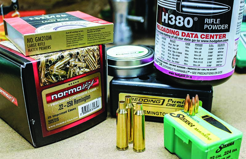 Hodgdon’s H380 is actually named for the 38.0 grain load in Bruce Hodgdon’s then wildcat .22-250, and is also a sound choice in the .308 Winchester and .375 H&H.