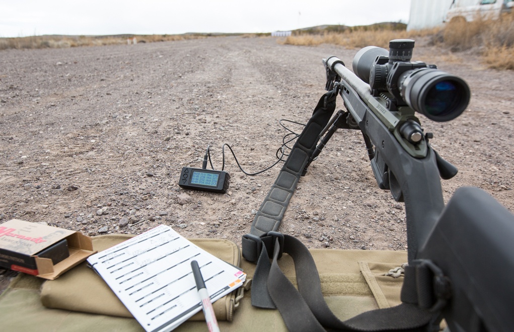 Accurate muzzle velocity measurements specific to your rifle and your load are critical inputs to enable the calculators to function correctly. The Magneto Speed chronograph mounts to the muzzle, or the suppressor in this case, to measure the velocity of the bullet as it exits the rifle.