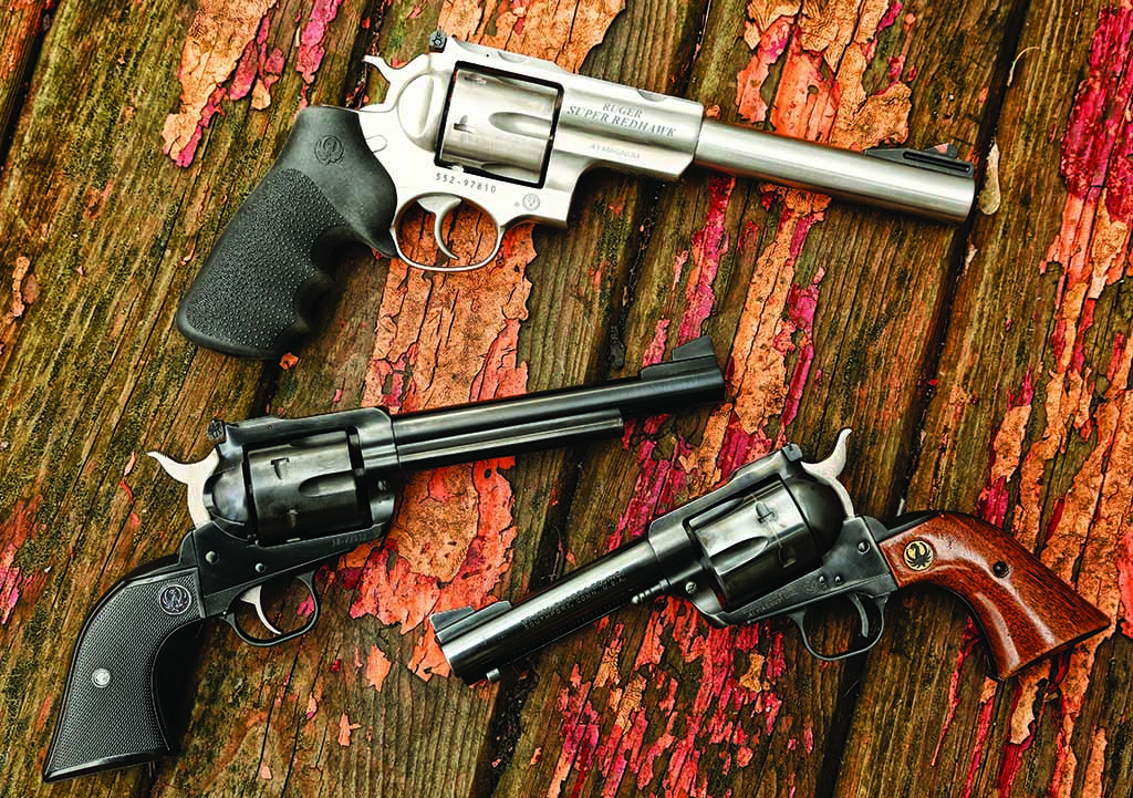 While the author wouldn’t pick a single-action revolver first, if that’s all you’ve got, a pair of them would serve you well. A hunting big-bore revolver also serves well, just don’t feed it the hunting ammo.