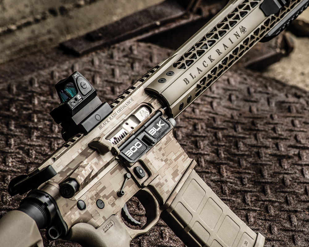 Form and function: Black Rain’s .300 BLK features a nickel-boron bolt carrier and group and 12-inch mod rail. Jeff Jones 