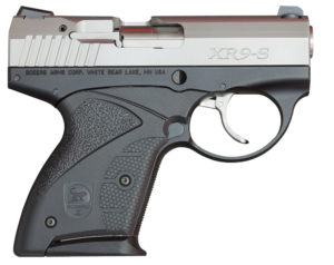 Unusual on first glance but the rearward ejection port and the magazine position allow the XR9-S to be smaller than other pistols of similar calibers.