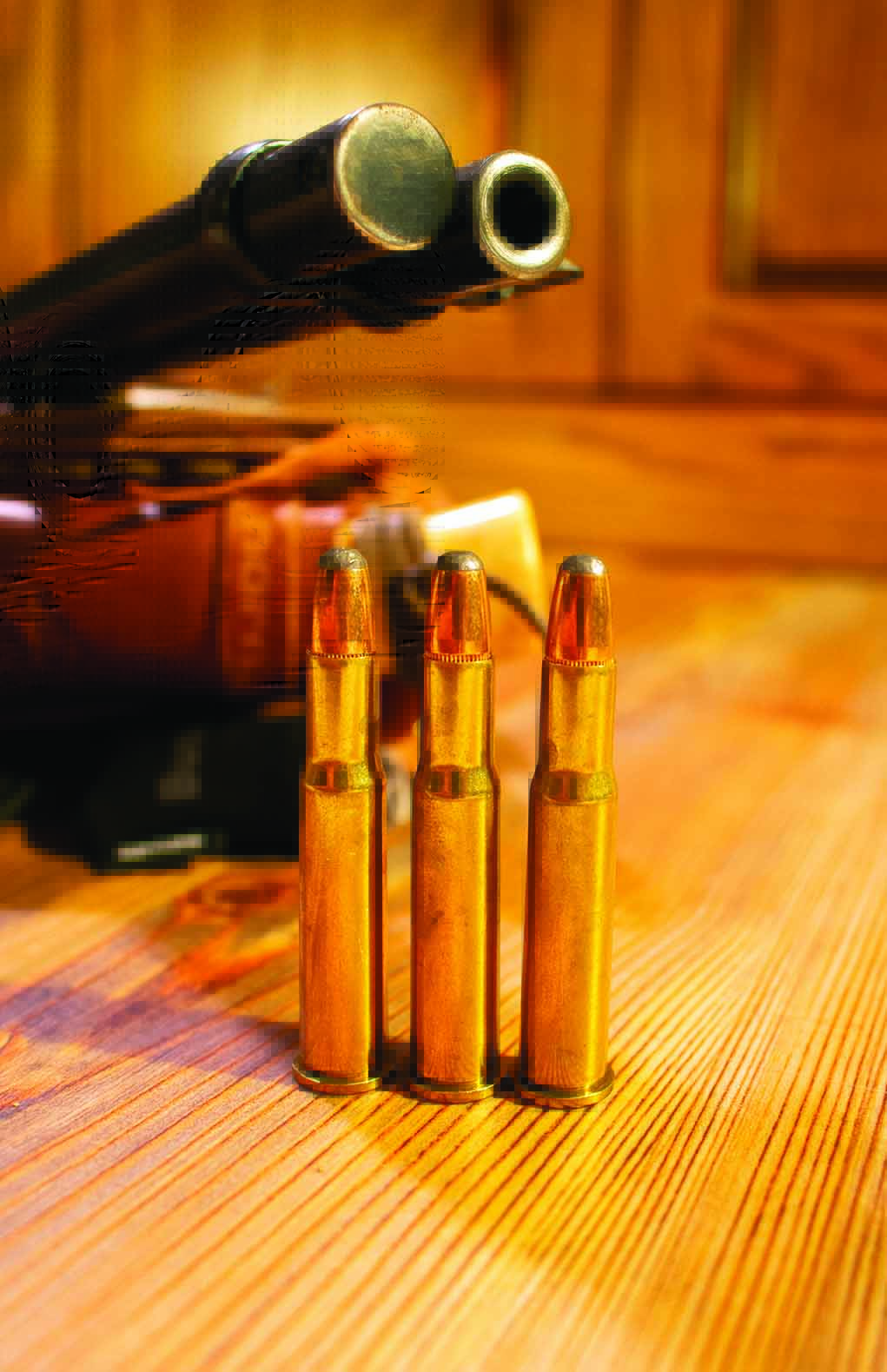 The crown of the author’s Winchester Model 94 .30-30 Winchester, with wear from 3 decades of being cleaned from the muzzle. 