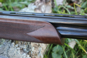 The fore-end of the 725 might be called a semi-schnabel style. It’s comfortable and allows the shooter to point the gun well. This pointing ability is aided by gun’s excellent balance.