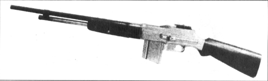 The prototype BAR tested in February 1917 differed in many respects, including its open-top receiver. This one still exists in the collection of John M. Browning's arms displayed in Ogden, Utah.