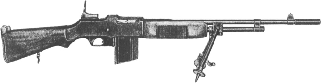 The BAR 1918A1 is a 1930s improvement with prone-fire enhancement in mind.