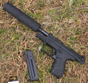 This Walther is fairly compact and handles well even with the silencer attached. Author Photo