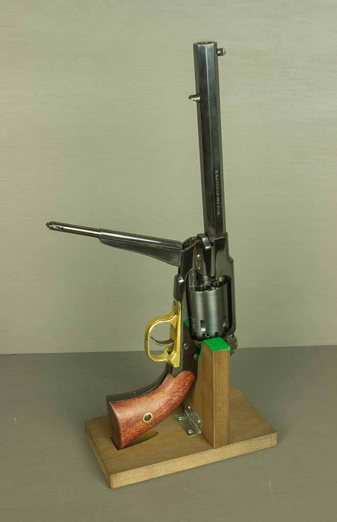 Traditions offers this stand, which can serve for displaying the gun or holding it in a stable position for loading.