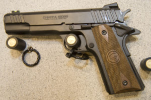 The Chiappa .45DBB sports classic looks and an innovative action - innovative by 1911 standards. 