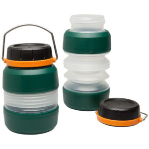 This Stanley collapsible emergency water storage container is one of the types of bottles the author recommends. 