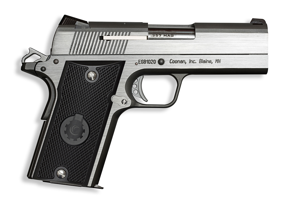 The Coonan Compact still throws magnum rounds down range, but in a smaller package.