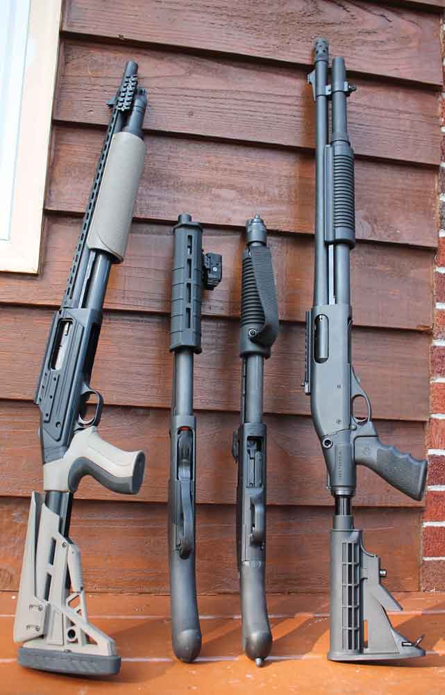 Home defense shotguns, Mossberg 590 ATI Scorpion, Remington 870 Tac-14, Mossberg Shockwave, Remington 870.