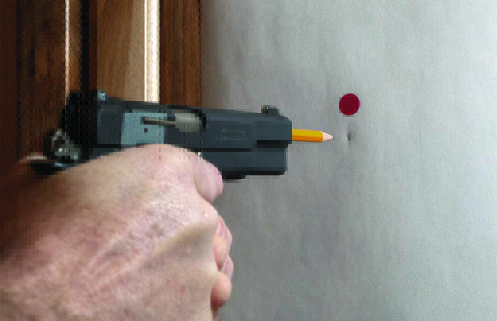 The “pencil drill,” which can be conducted with any defensive handgun (with revolvers, it’ll have to be done in single-action mode), is a great form of dry practice.